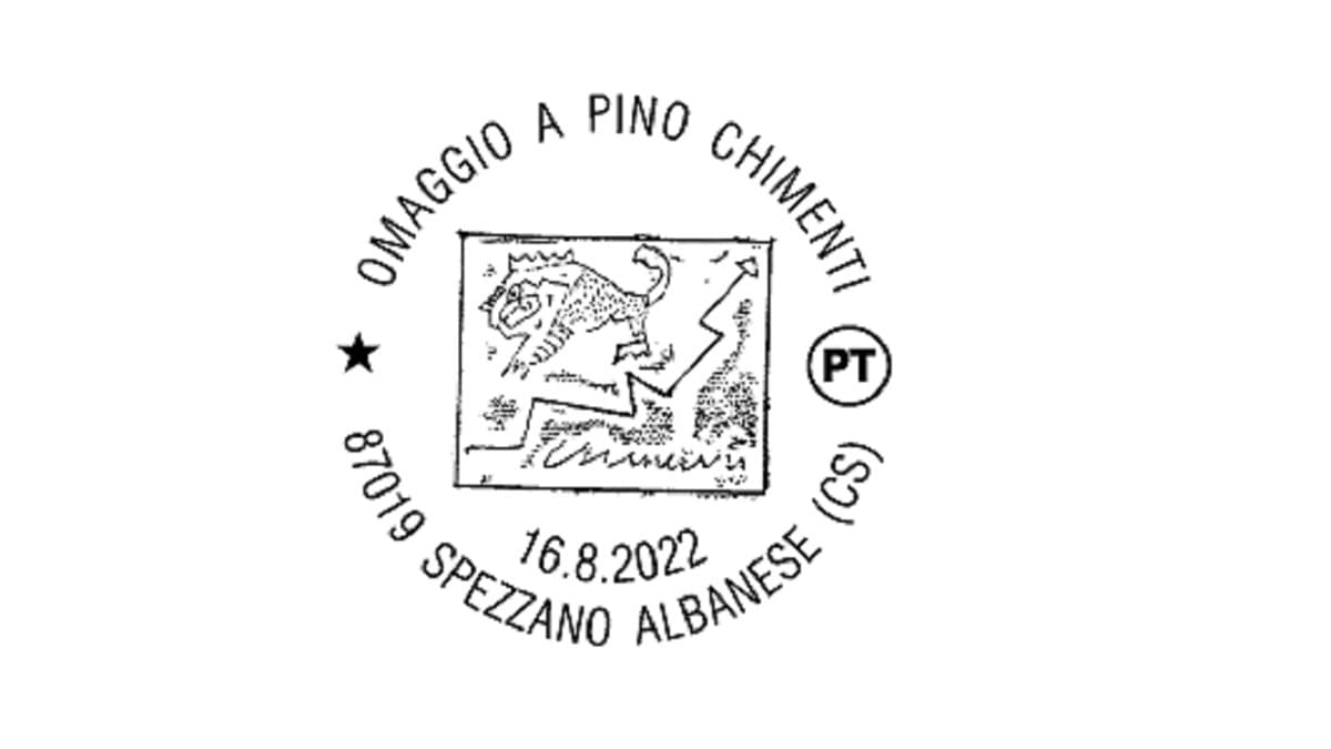 Un bollo speciale in omaggio a Pino Chimenti di Spezzano Albanese
