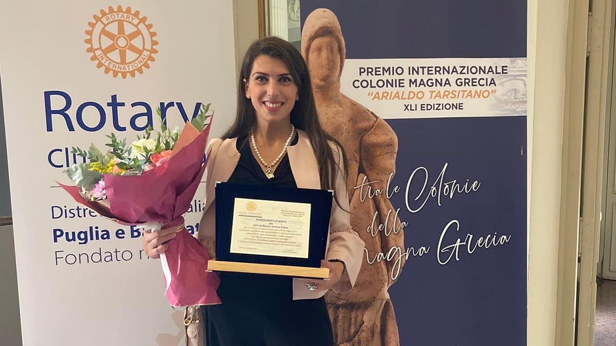 Barbara Di Noia vince il Premio Junior Magna Grecia, sezione dedicata a Giovani Ricercatori