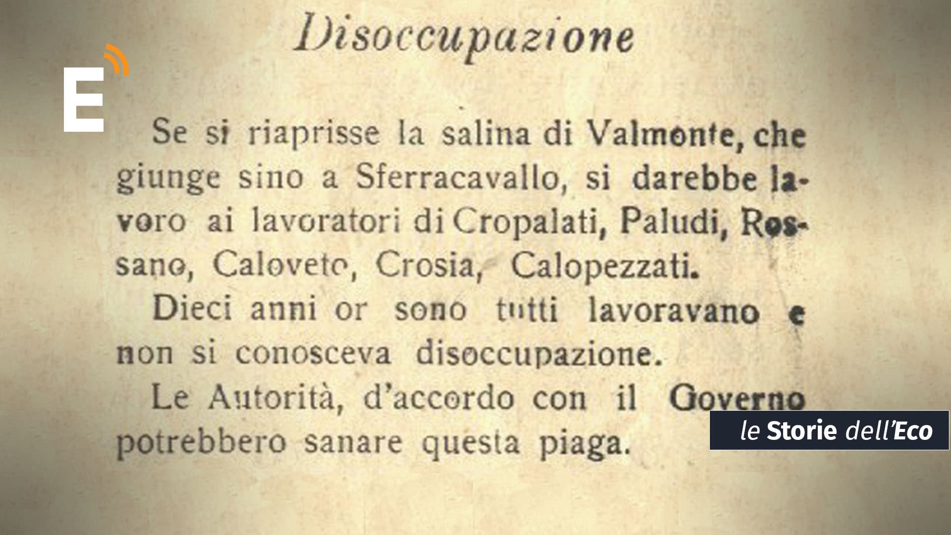 Chi possedeva sale aveva un tesoro... la Salina di Valimonte fu strumento contro la disoccupazione