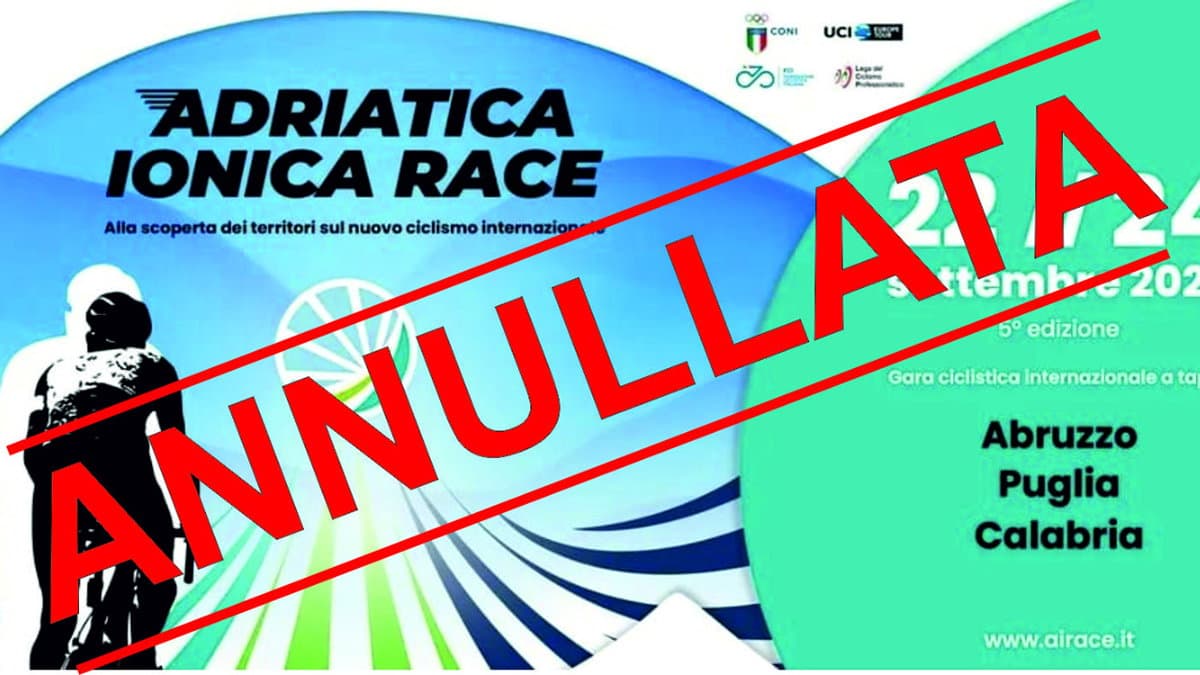 Annullata la gara internazionale di ciclismo "Adriatica Ionica Race 2023"