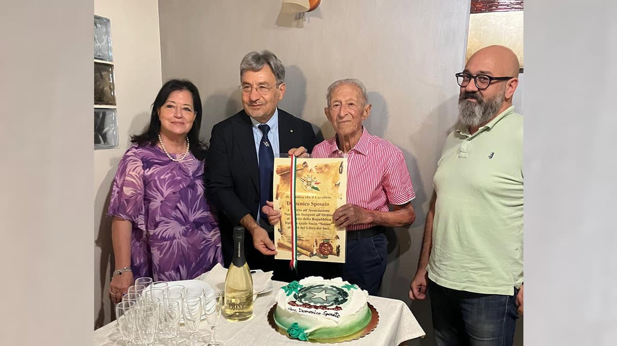 Domenico Sposato di Acri è tra i Cavalieri della Repubblica più anziani della Calabria