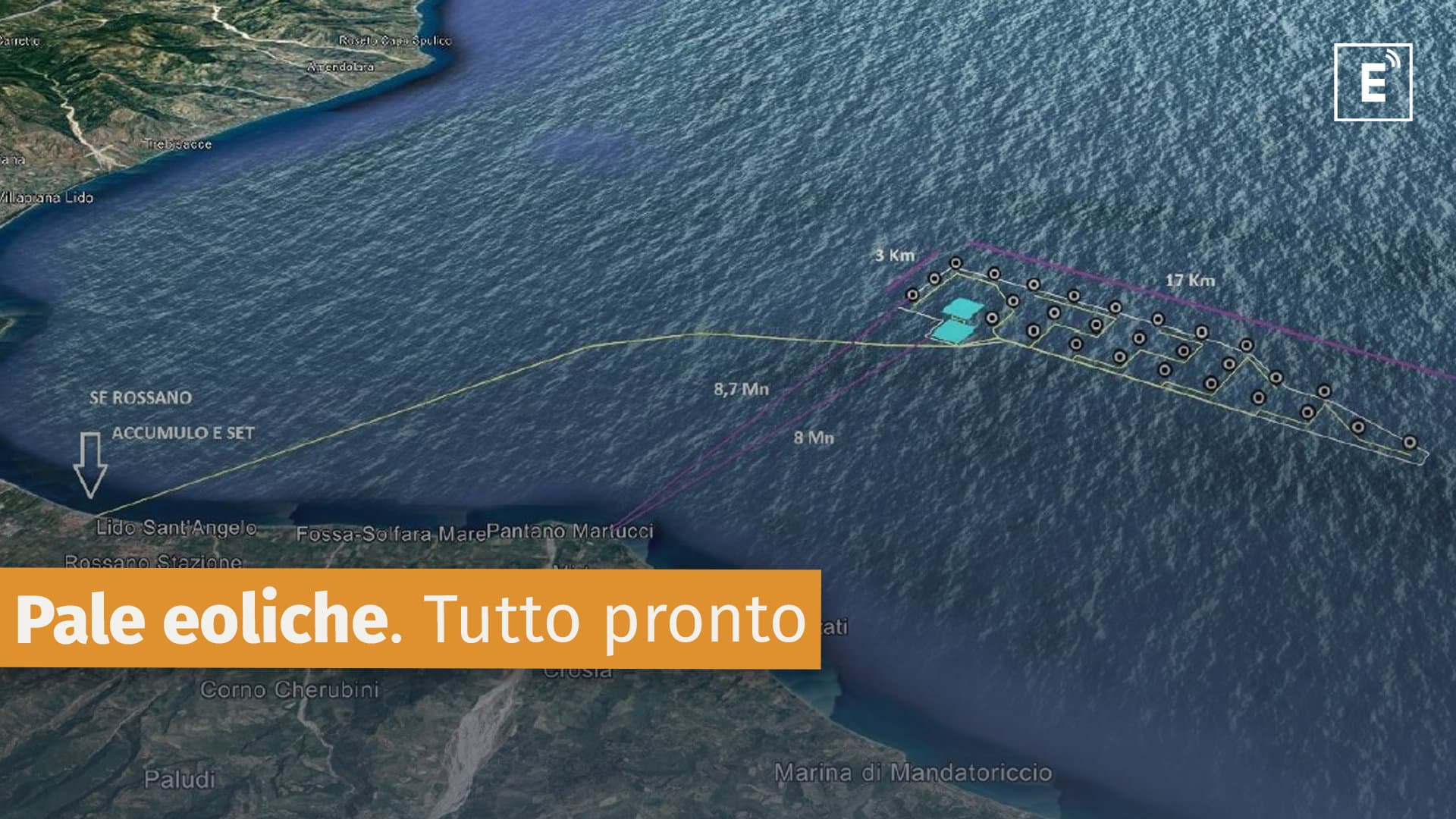 Parco eolico-fotovoltaico a largo di Capo Trionto, pronta la procedura VIA
