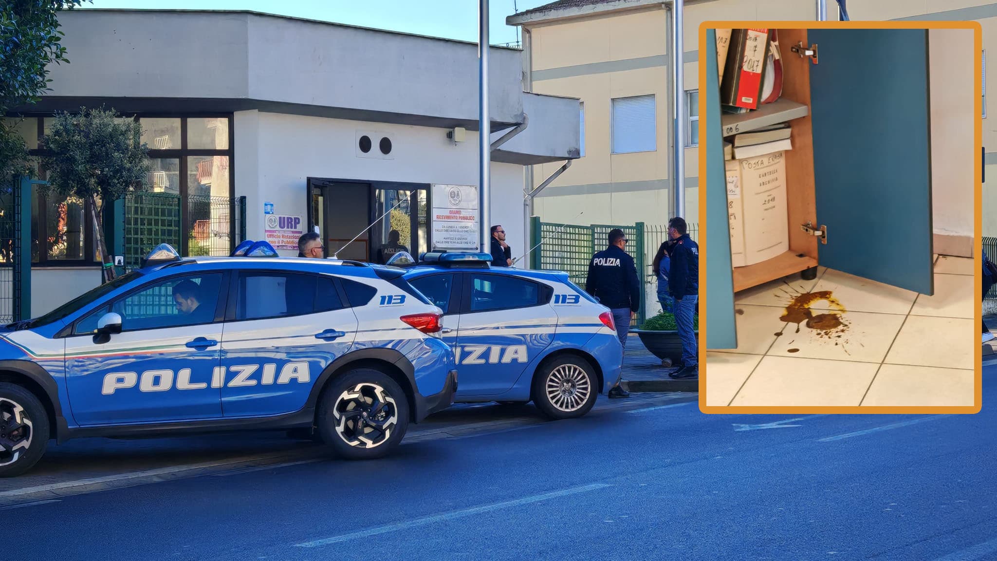 Delegazione comunale devastata nella notte a Rossano Scalo