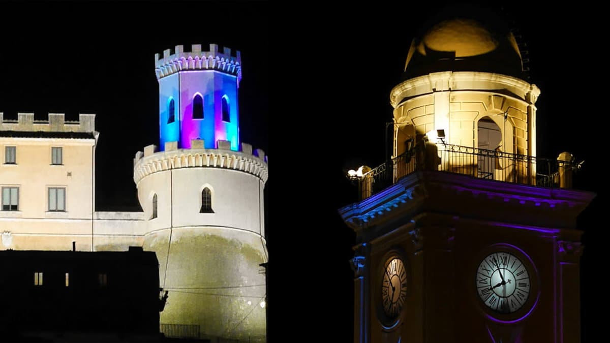 Diritti dell'infanzia e dell'adolescenza, oggi Co-Ro illumina il Castello Ducale e la Torre dell'Orologio di blu