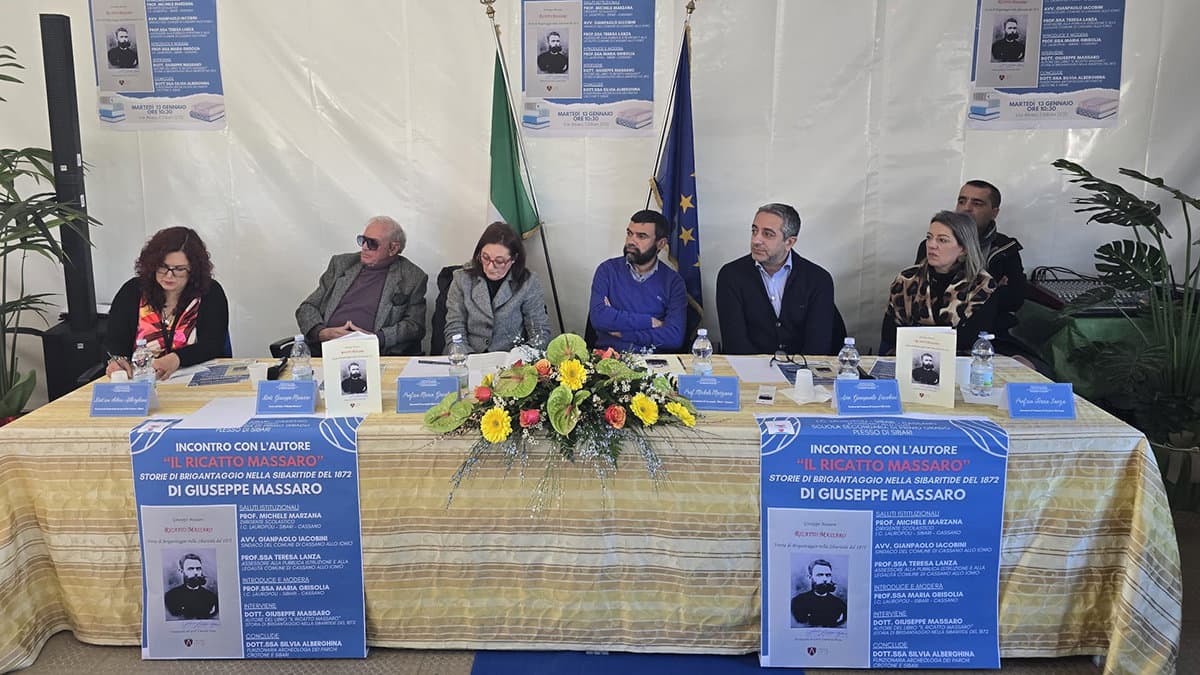 Storie di Brigantaggio nella Sibaritide del 1872, presentato a Sibari libro "Ricatto Massaro"