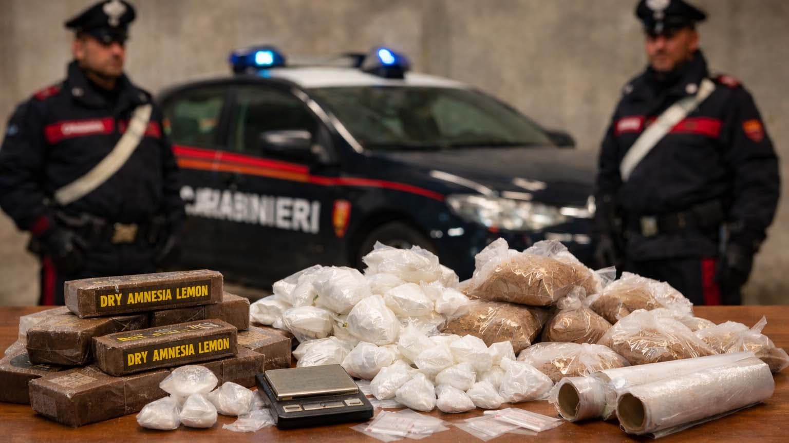 Maxi sequestro di droga a Trebisacce: 21enne trovato con un 1,5 kg di droga
