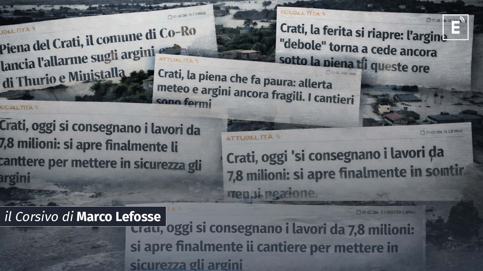 Il Crati non esonda: presenta il conto della vergogna