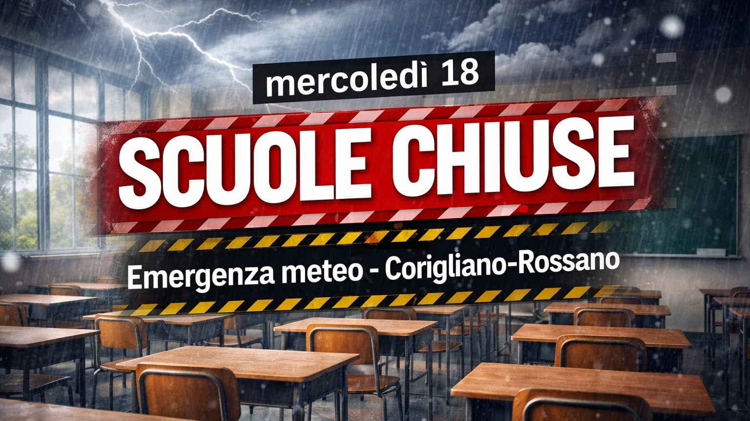 Maltempo, a Co-Ro sospese le attività didattiche anche per domani 18 marzo