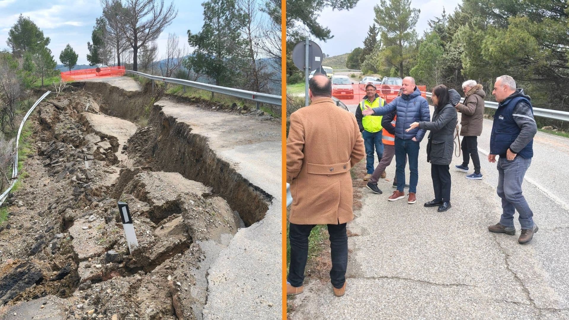 Frana sulla SP149, ripristinata la viabilità tra Oriolo e Montegiordano grazie ad una bretella provvisoria