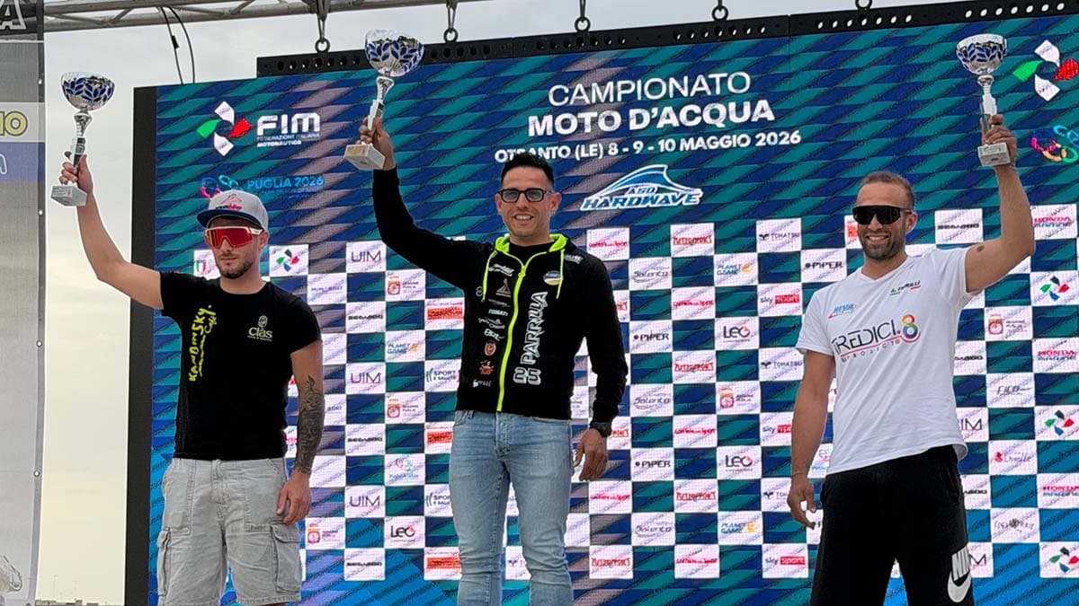 Parrilla vola a Otranto: doppia vittoria e vetta del Campionato Italiano Moto d’Acqua