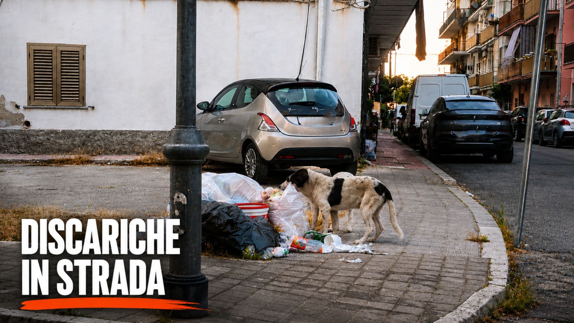 A Schiavonea cani tra i rifiuti: lo scandalo dell'inciviltà di chi trasforma le strade in discariche