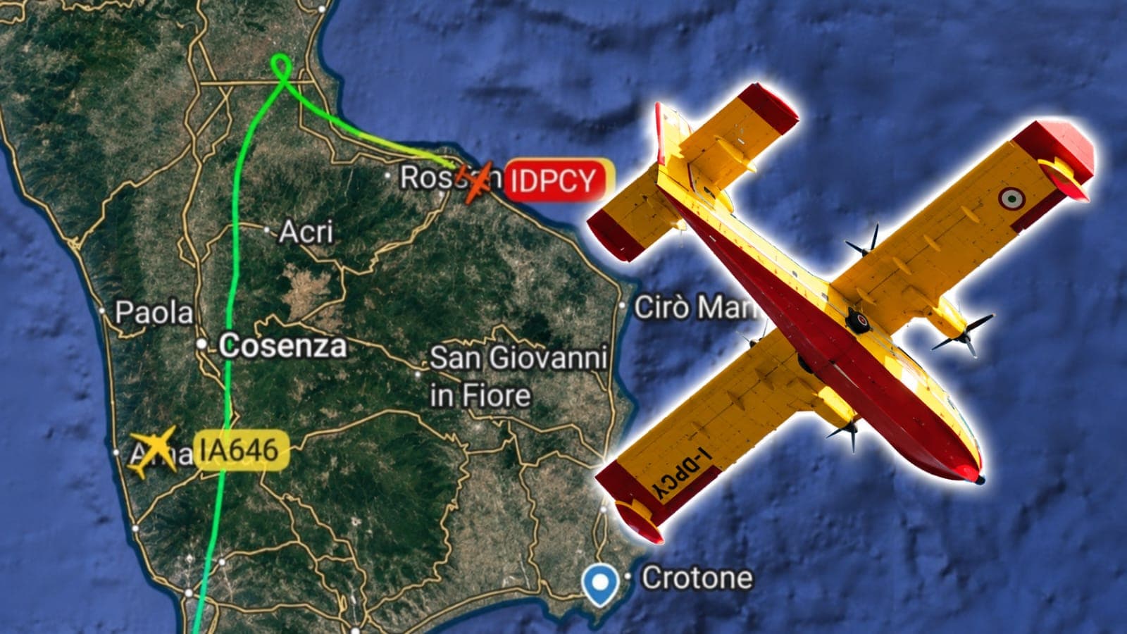 Paura nei cieli della Sila: Canadair perde un motore durante la missione antincendio