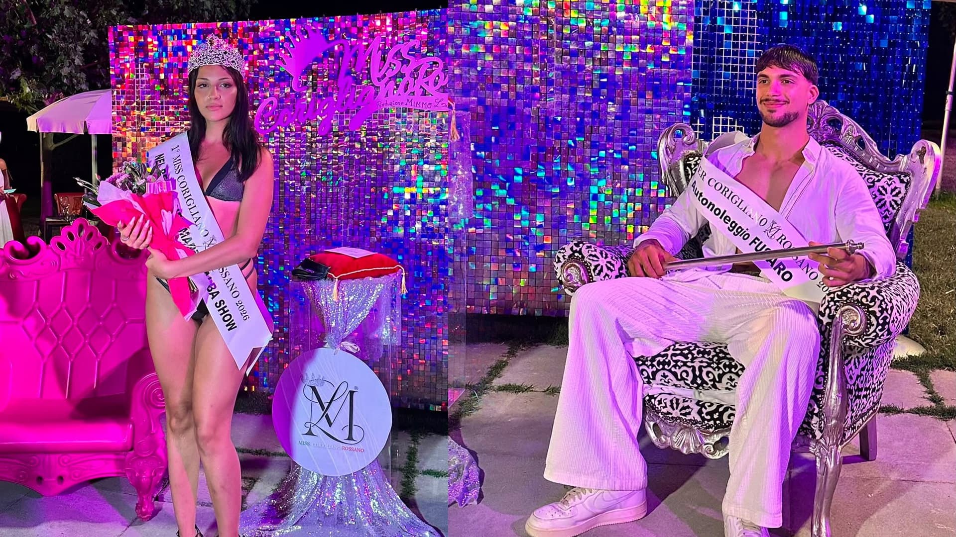 Miss Corigliano-Rossano, il sogno di Mimmo Luzzi continua: incoronati Lucia La Scalea e Saverio Fuoco