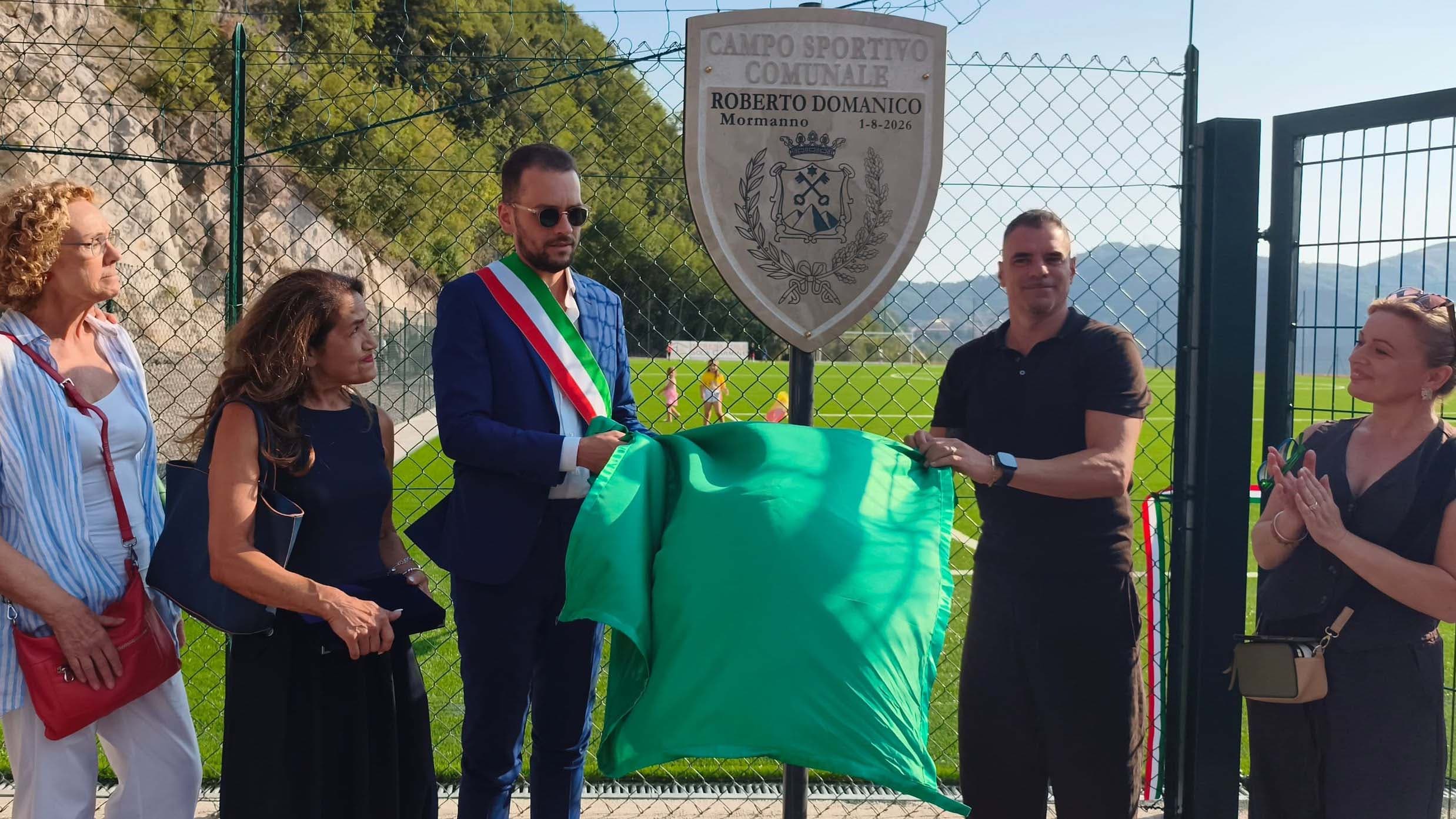 Mormanno, il nuovo campo sportivo porta il nome di Roberto Domanico: festa con Simone Perrotta