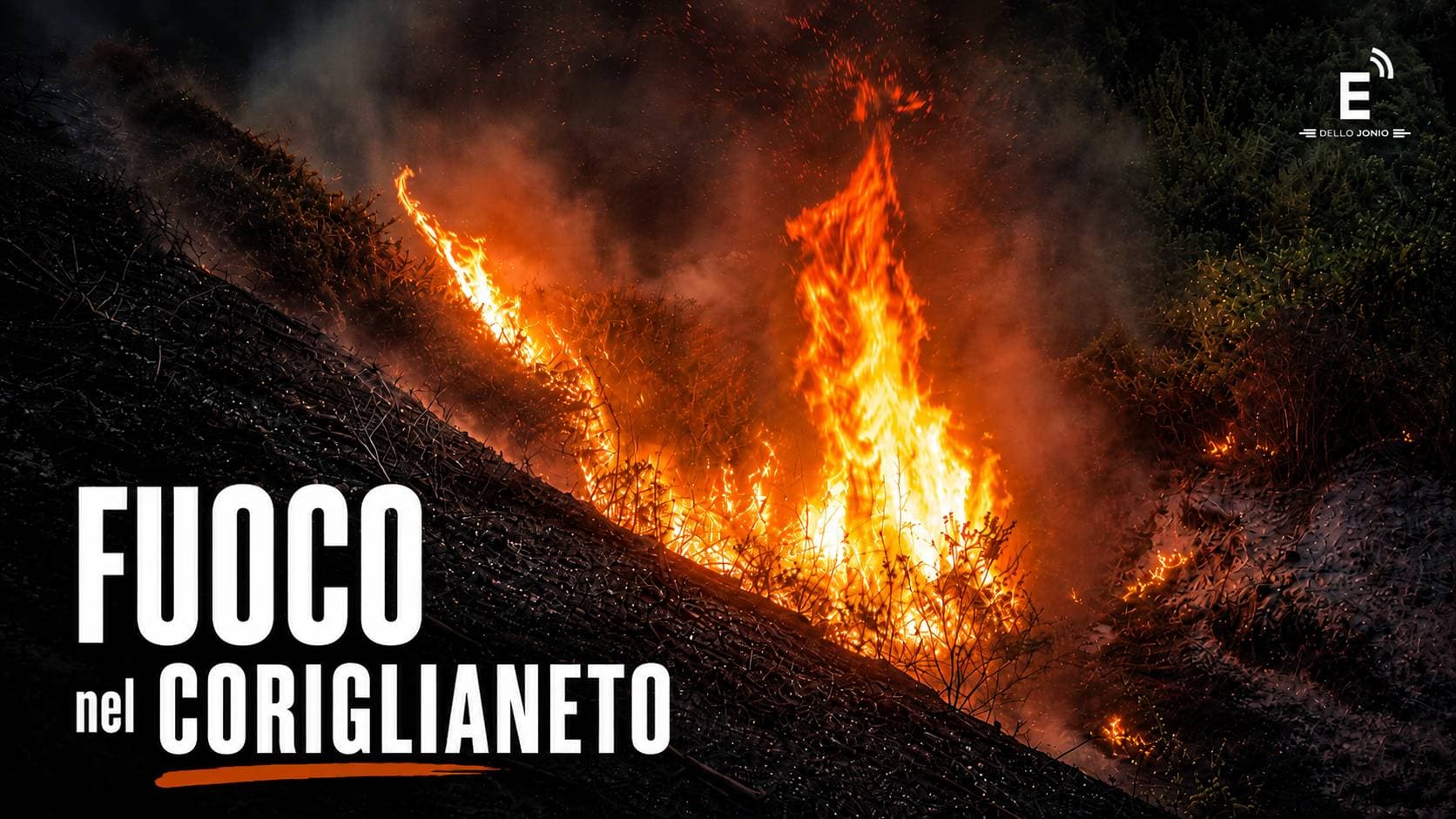 Brucia il Coriglianeto, fiamme sotto le case di via Piave. Altro incendio a Mirto Crosia