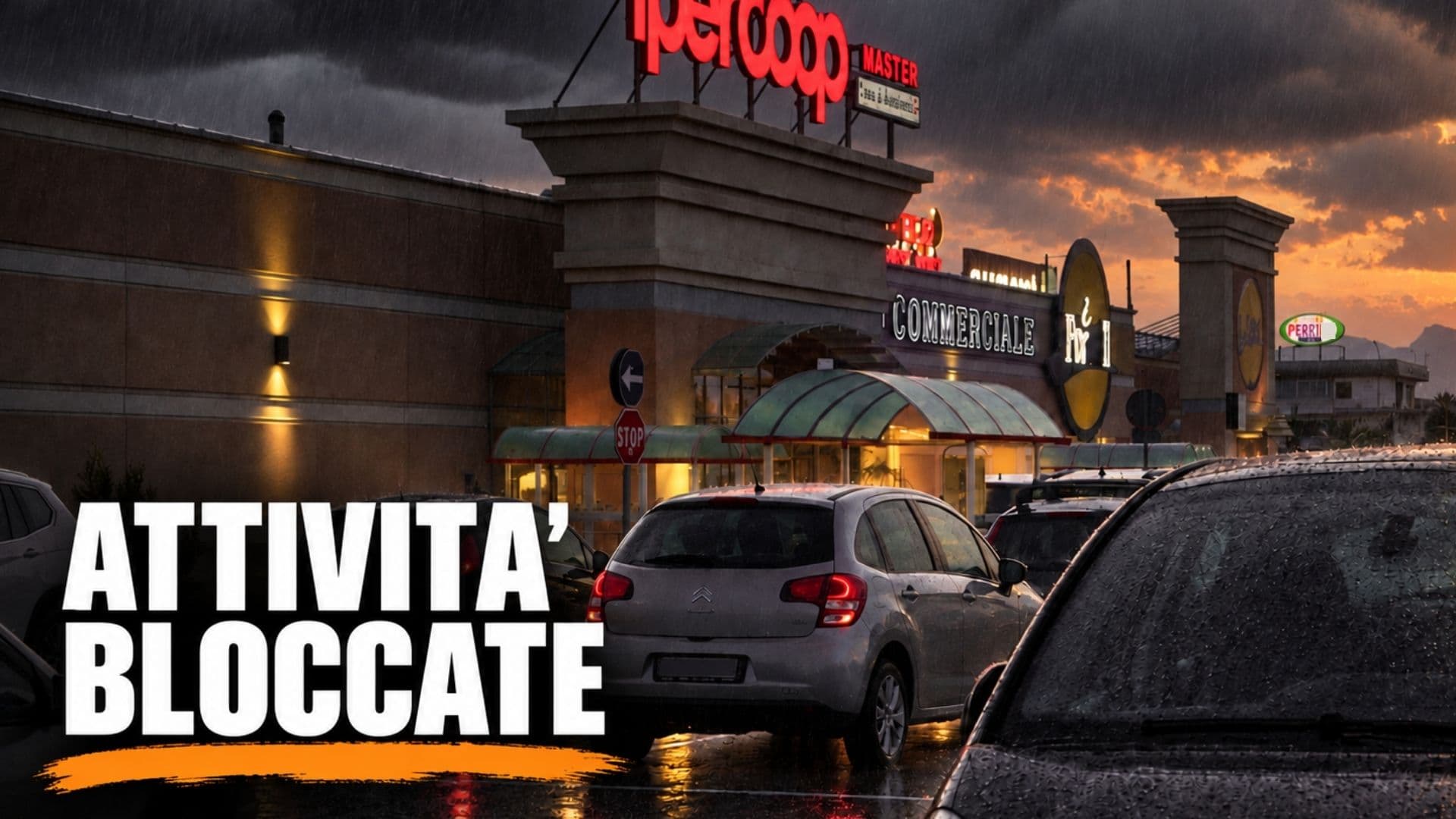 Maltempo a Corigliano-Rossano, blackout al centro commerciale: negozi bloccati per ore
