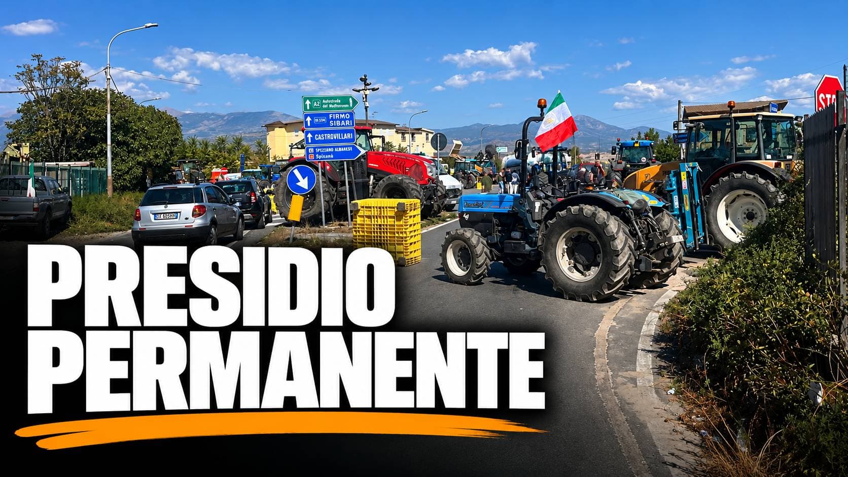 Trattori ancora al quadrivio di Spezzano: secondo giorno di presidio nel cuore della Sibaritide